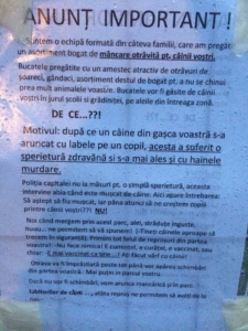 anunt caini otraviti