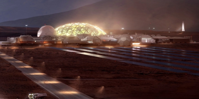 SpaceX base on Mars